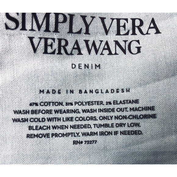 Simply Vera Wang Womens High Rise Dark Wash Button Fly Skinny Jeans Sz 18 New - Picture 6 of 9